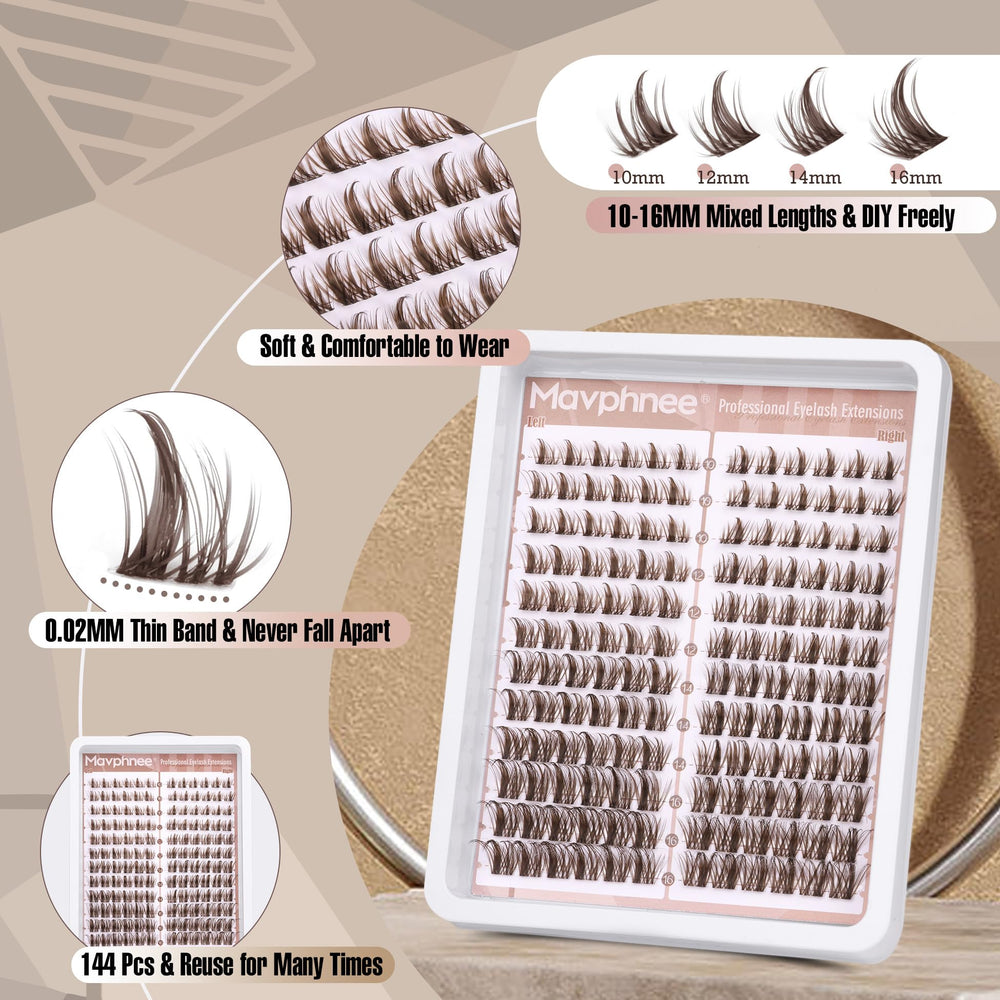 Mavphnee D-curl lift wispy extensions for brighter eyes.