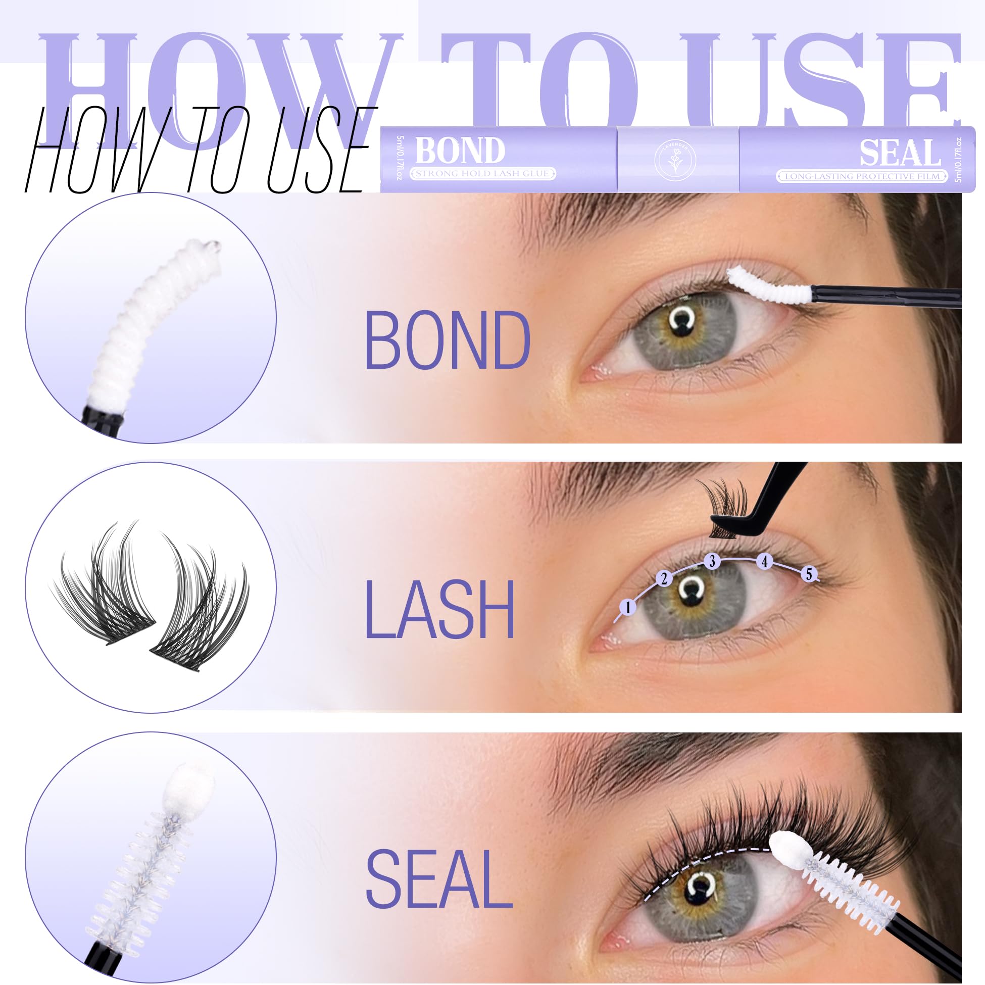 Mavphnee Lash Bond and Seal aroma suave a lavanda durante la aplicación.
