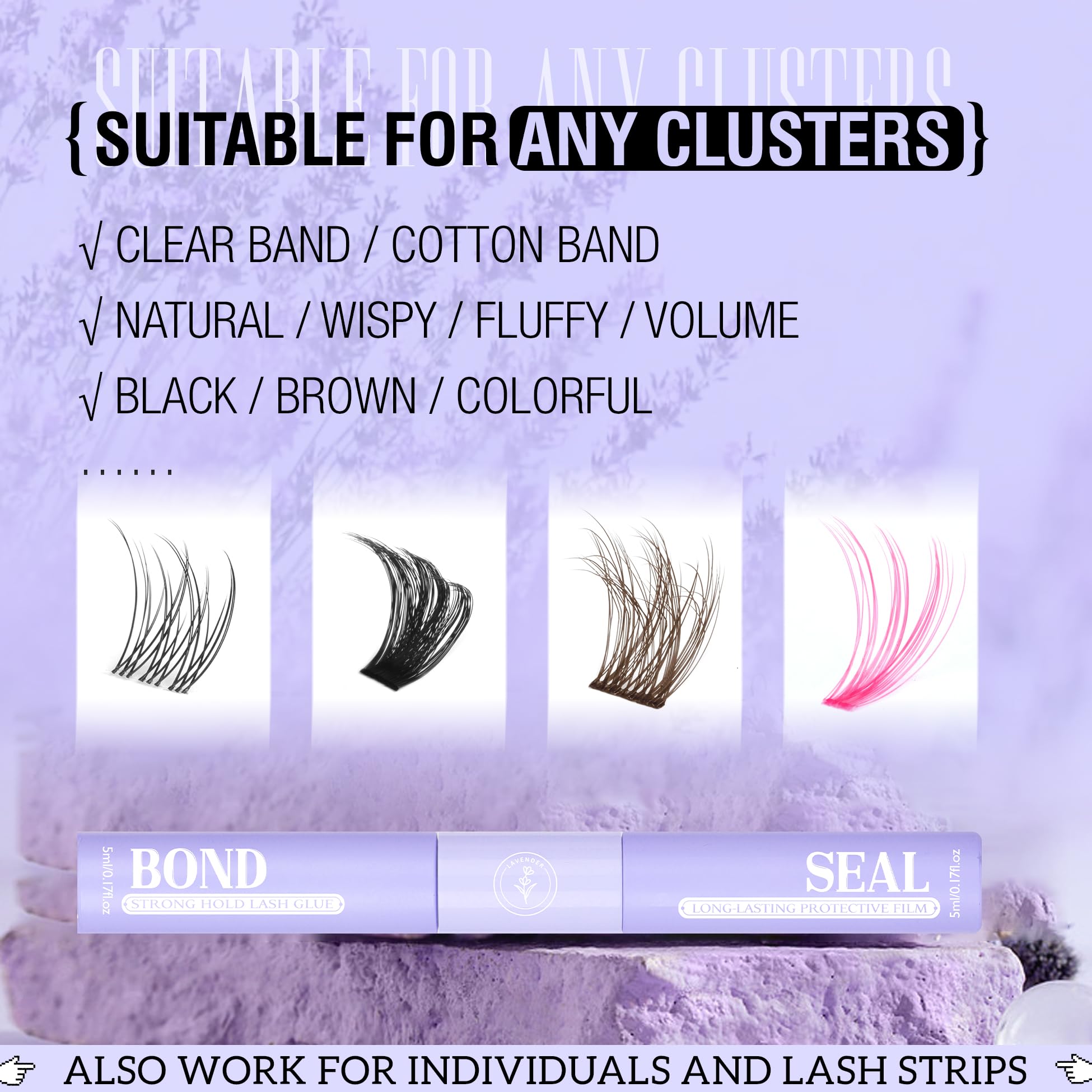 Mavphnee Lash Bond and Seal fórmula segura para piel sensible.
