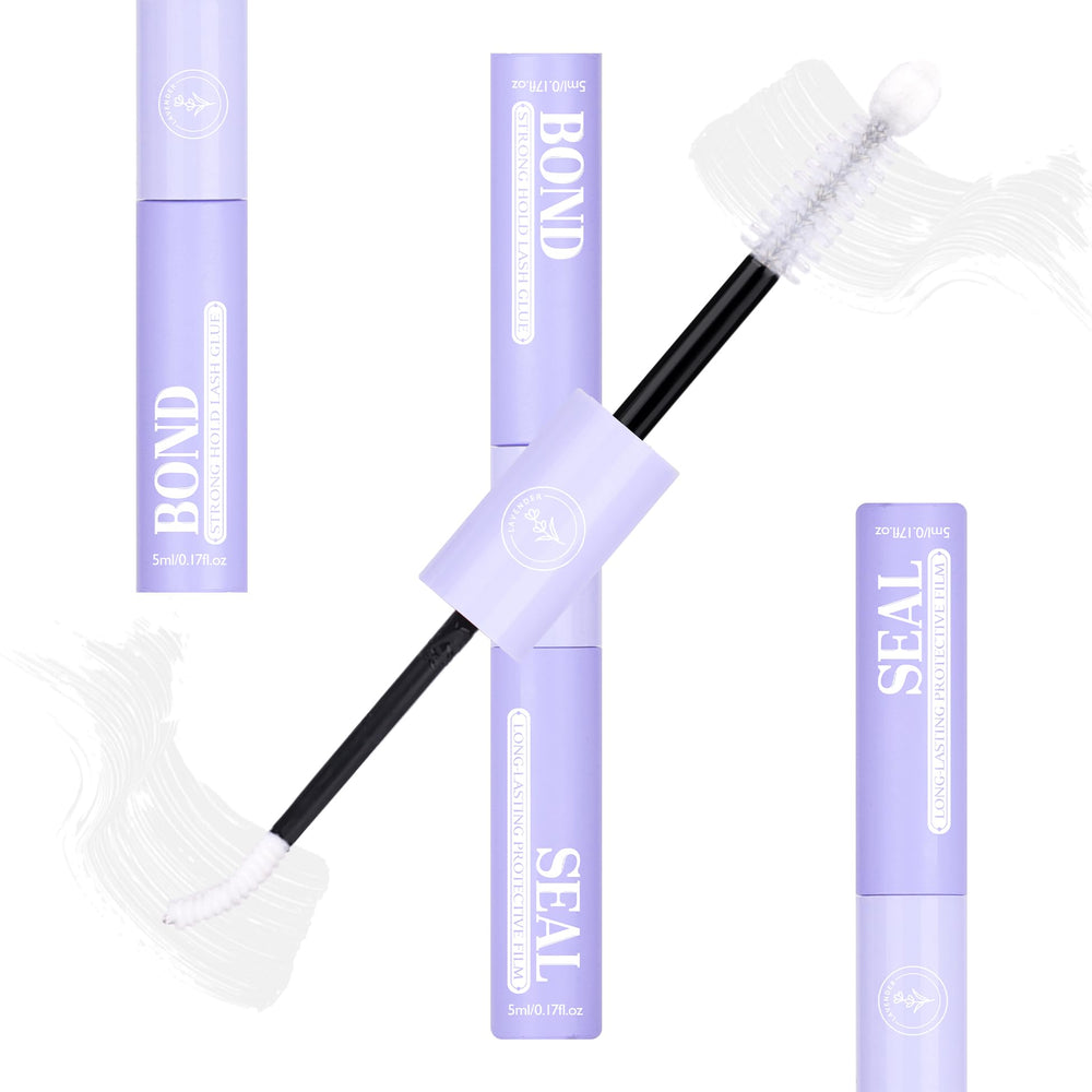 Mavphnee Lash Bond and Seal con lavanda, aplicación suave para pestañas.
