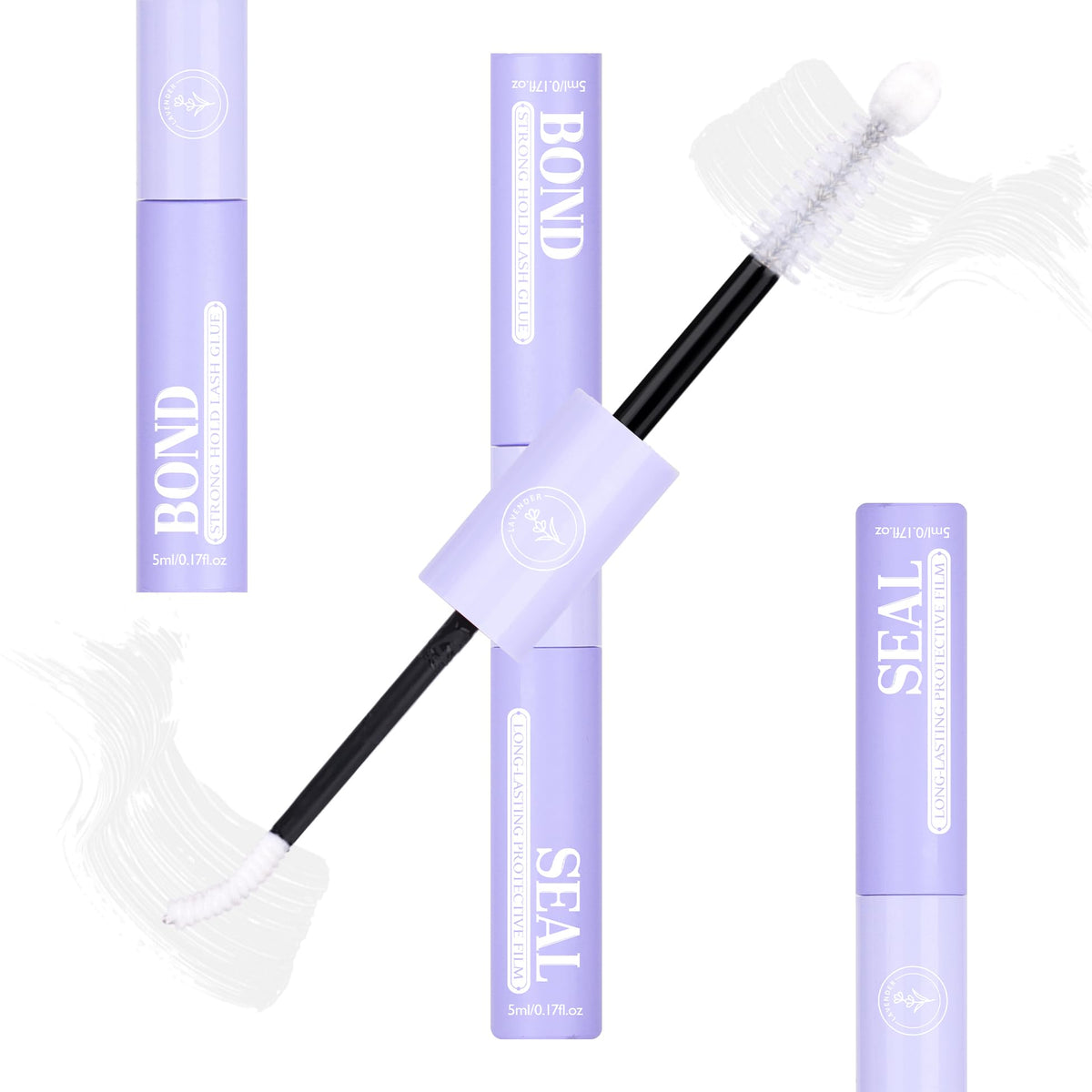 Mavphnee Lash Bond and Seal con lavanda, aplicación suave para pestañas.