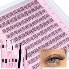Kit de pestañas clusters naturales de Mavphnee con rizos CC para un look suave.