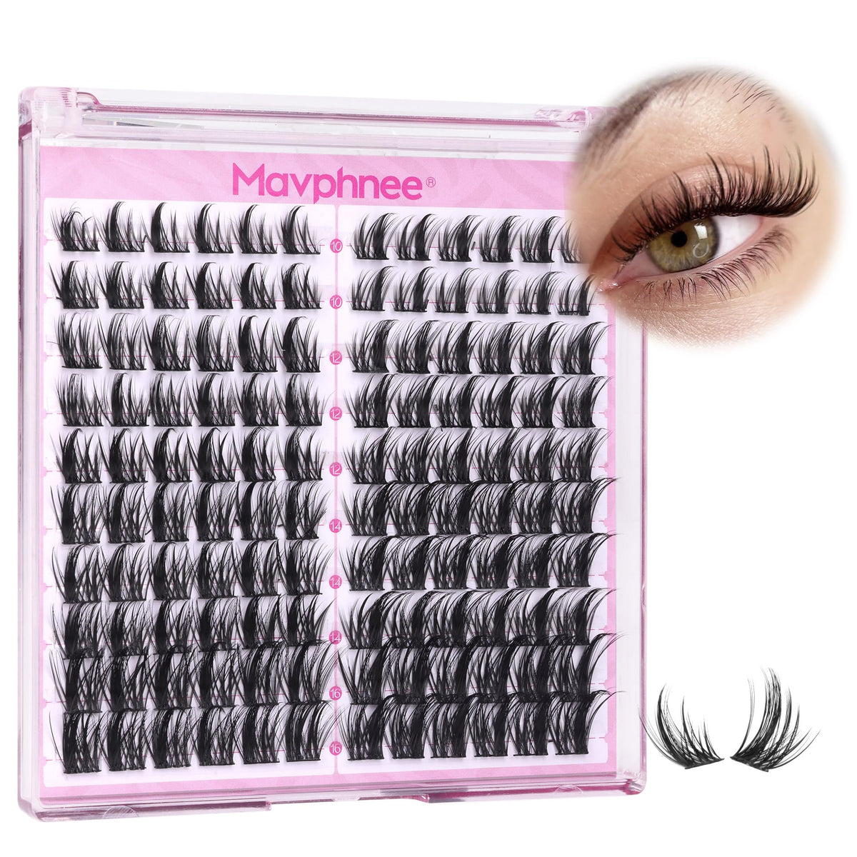 Pestañas espinosas de Mavphnee con diseño único para mirada intensa y definida.
