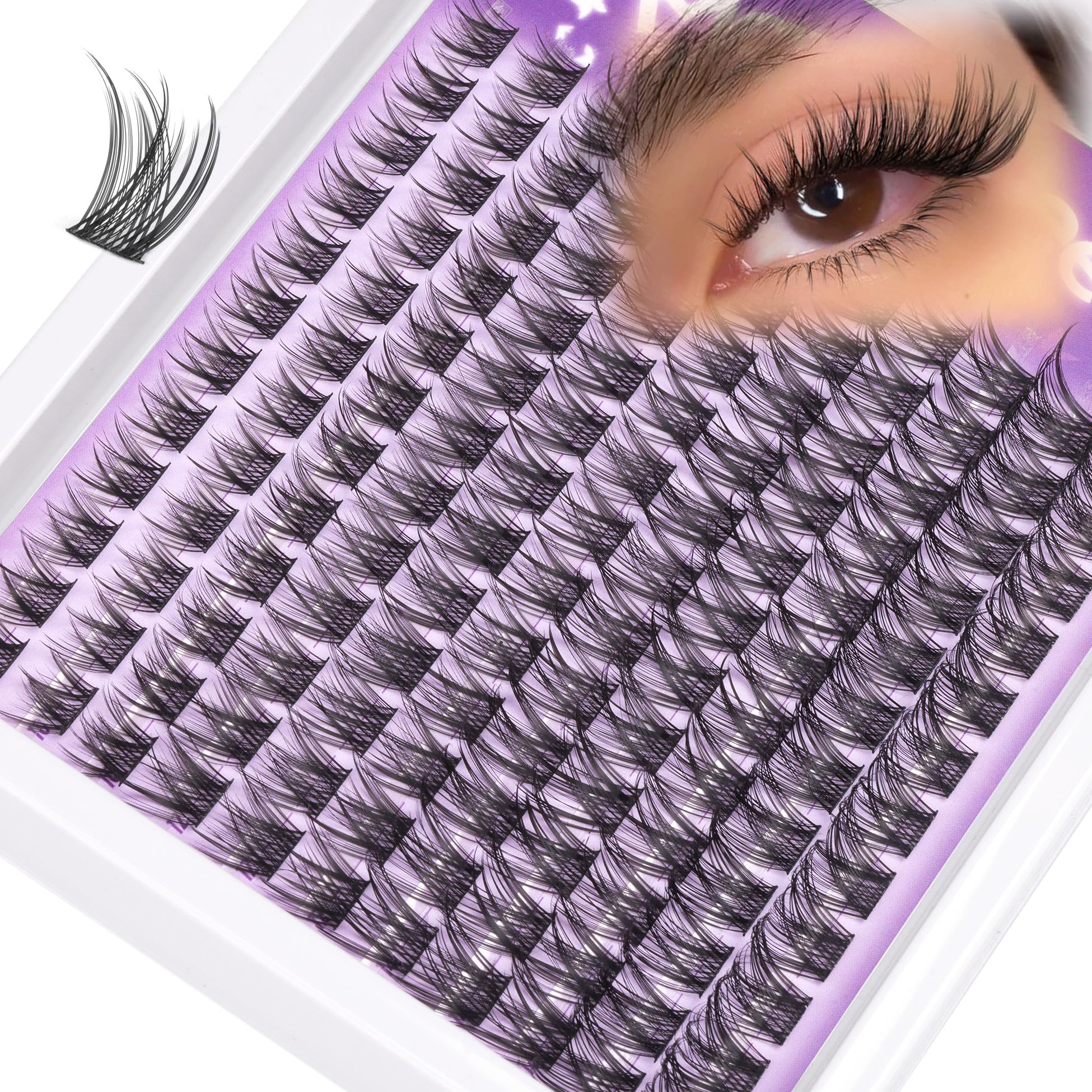 Mavphnee racimos de pestañas con efecto pluma para look suave y natural.