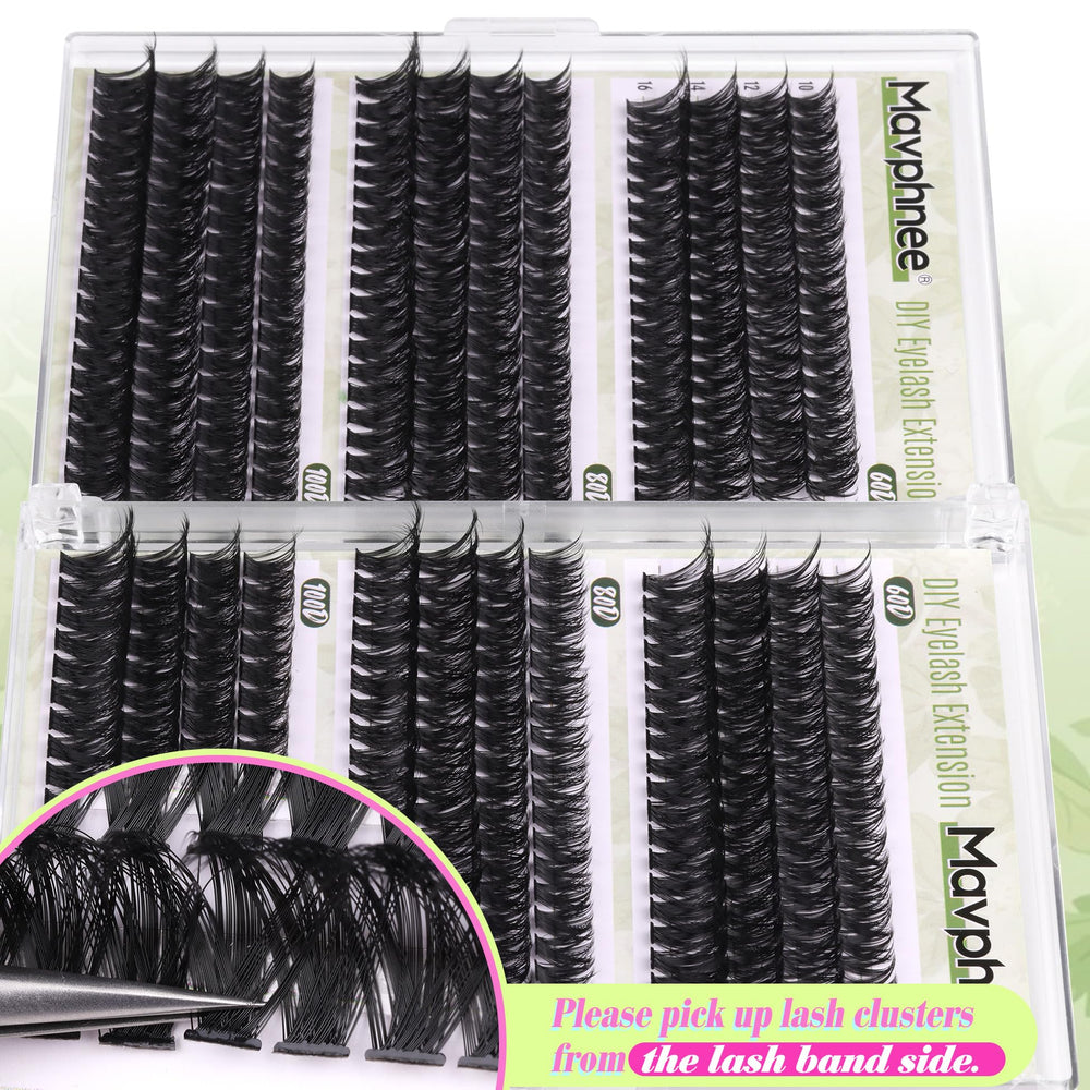Pestañas Mavphnee racimos rizado D 100D 16 mm para impacto duradero.