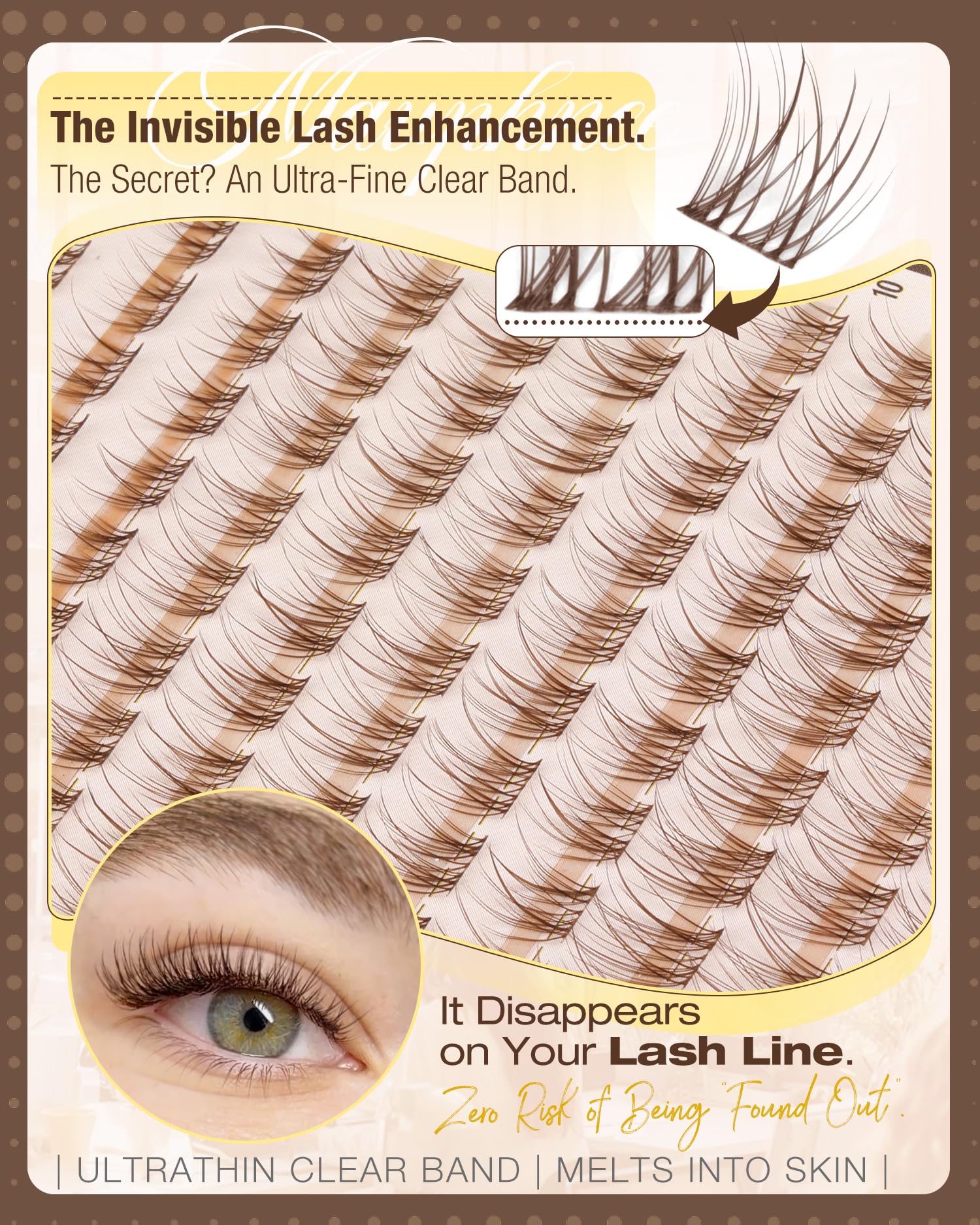 Pestañas marrón suave de Mavphnee para mayor armonía facial
