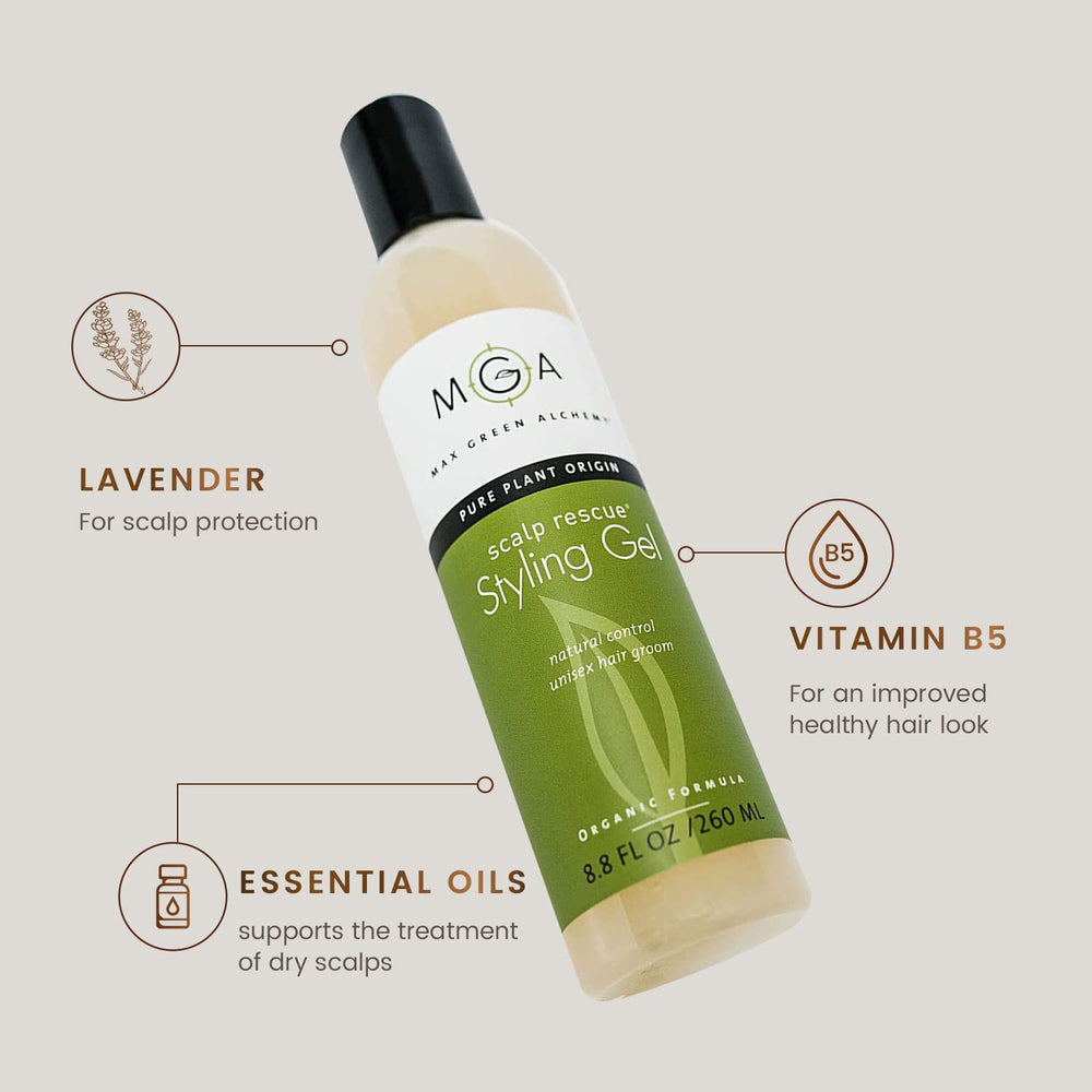 Max Green Alchemy Scalp Rescue Gel, aplicación en cabello rizado para rizos definidos.