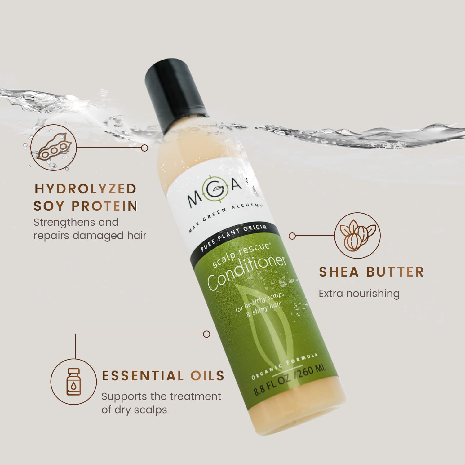 Max Green Alchemy Condicionador Vegano: ingredientes botánicos para cabello sano.