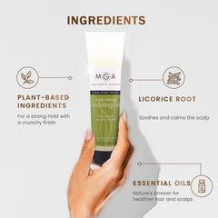 Max Green Alchemy MGA gel-modelador-vegan-definicion-ondulada define rizos sin pesarlo.