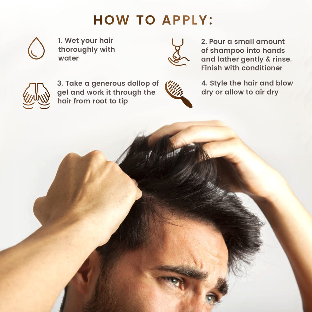 Textura natural con Scalp Rescue Gel, sensación suave sin crujidos.