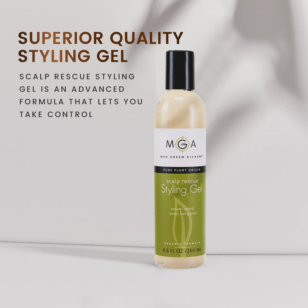 Max Green Alchemy Scalp Rescue Gel, apto para veganos y libre de crueldad.