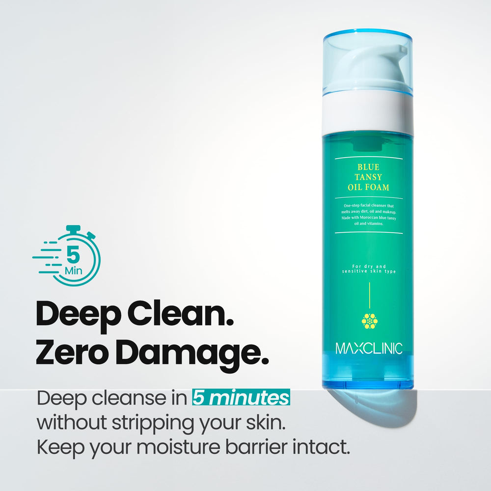 MAXCLINIC Aceite Azul, control del sebo para un acabado equilibrado.