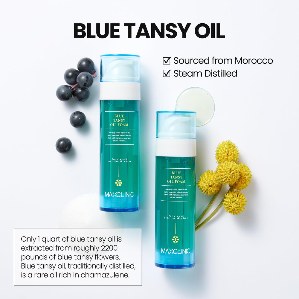 MAXCLINIC Aceite Azul, piel hidratada y nutrida tras la limpieza.