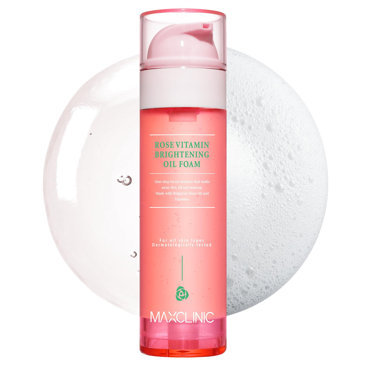 MAXCLINIC Bouteille huile rose, hydratation légère pendant le nettoyage