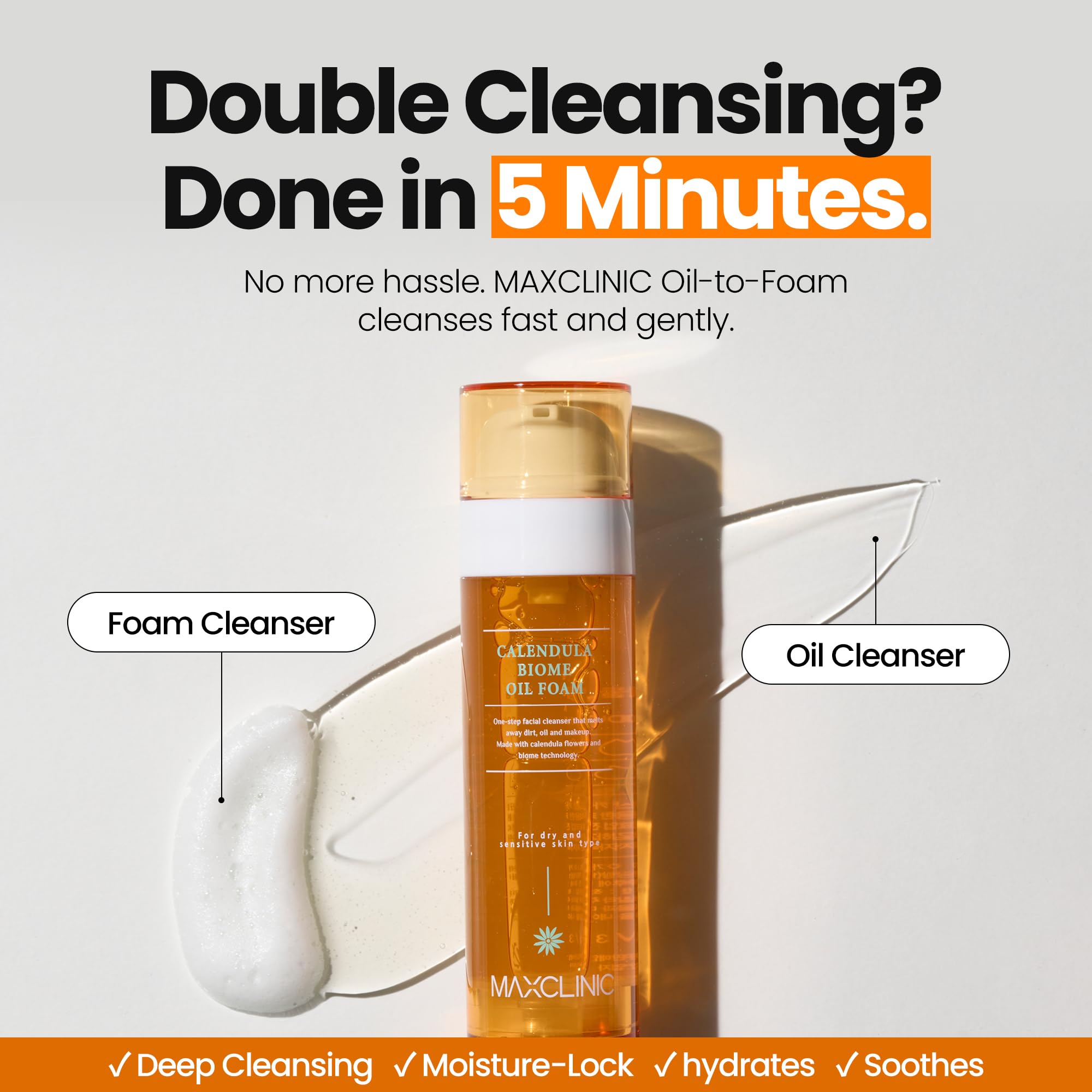 MAXCLINIC Calendula Biome Aceite Espuma Cremosa: sensación de frescura al limpiar