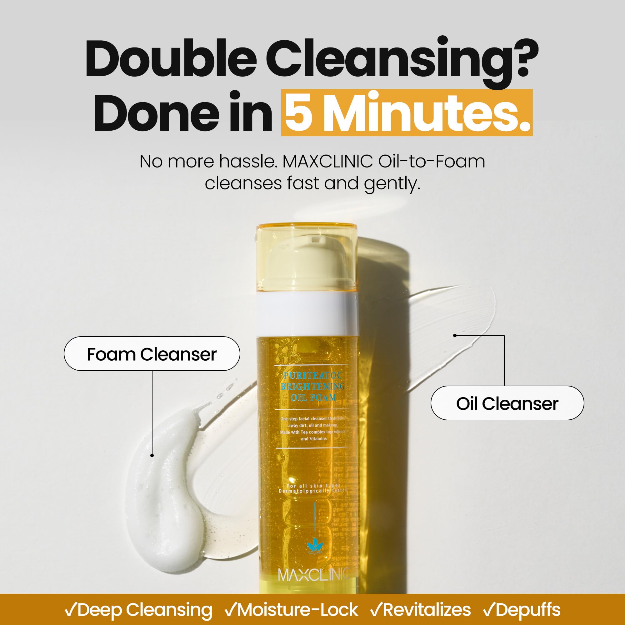 MAXCLINIC PuriteaToc: textura de aceite que genera espuma para eliminar maquillaje sin irritar