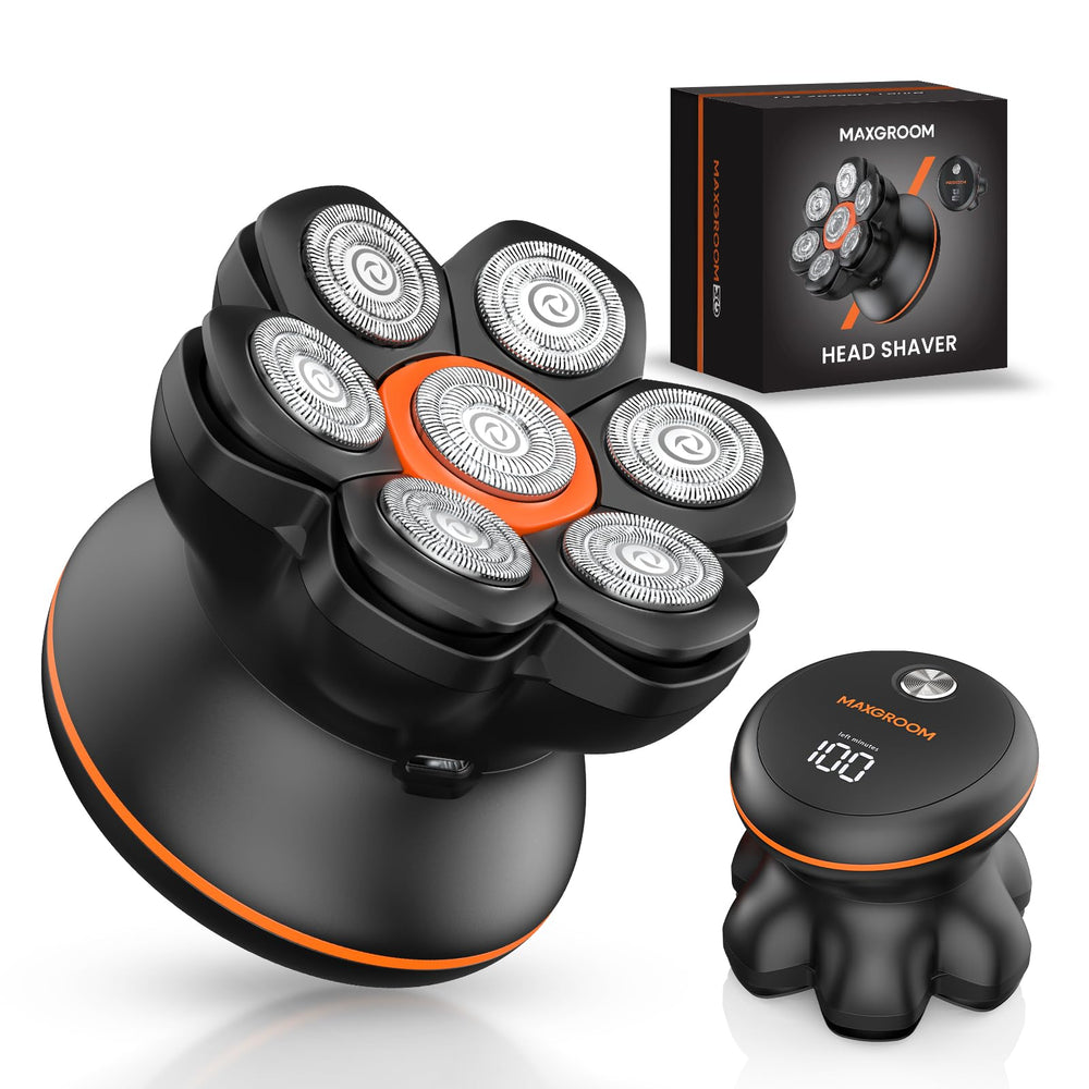 MAXGROOM cabezal 7D se adapta a contornos para un afeitado suave.