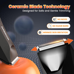 MAXGROOM: luz integrada para ver cada vello con precisión.
