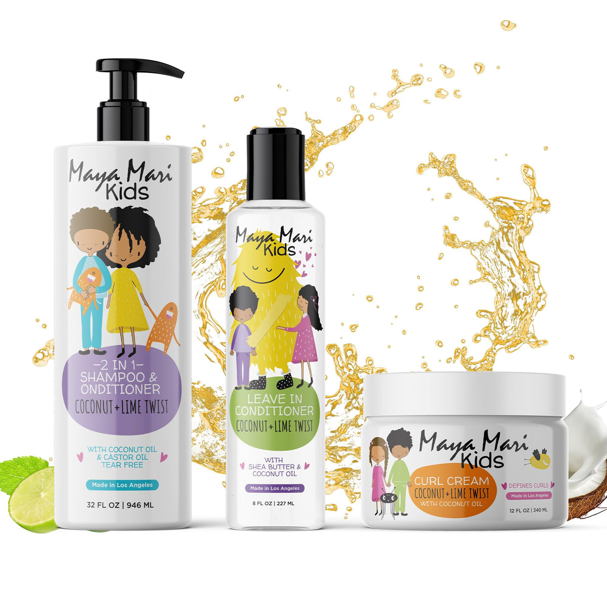 MAYA MARI 2-en-1 Shampoing et Conditionneur démêlant rapidement les cheveux des enfants