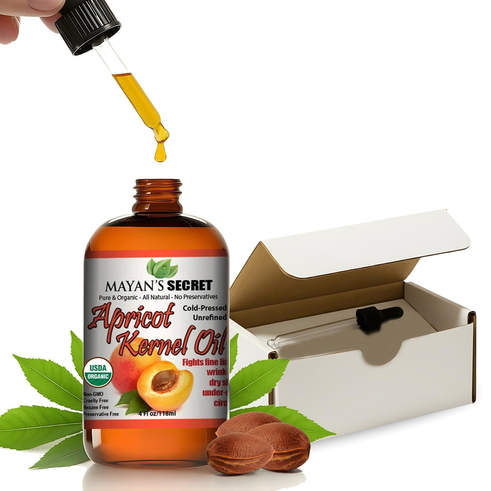 Mayan's Secret aceite de semilla de albaricoque en botella-vertido para uso diario