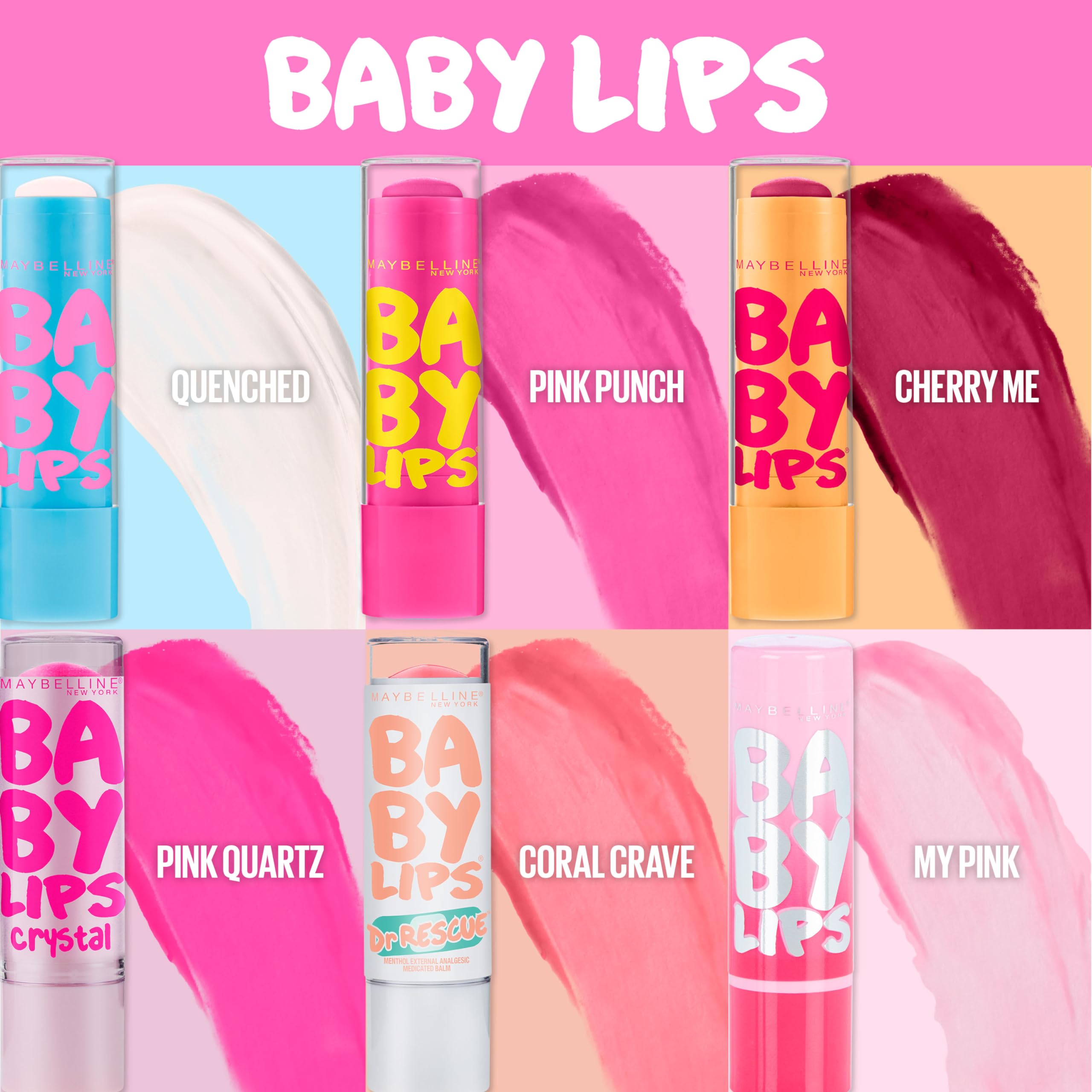 Aplicación rápida de Baby Lips para uso diario y hidratación.