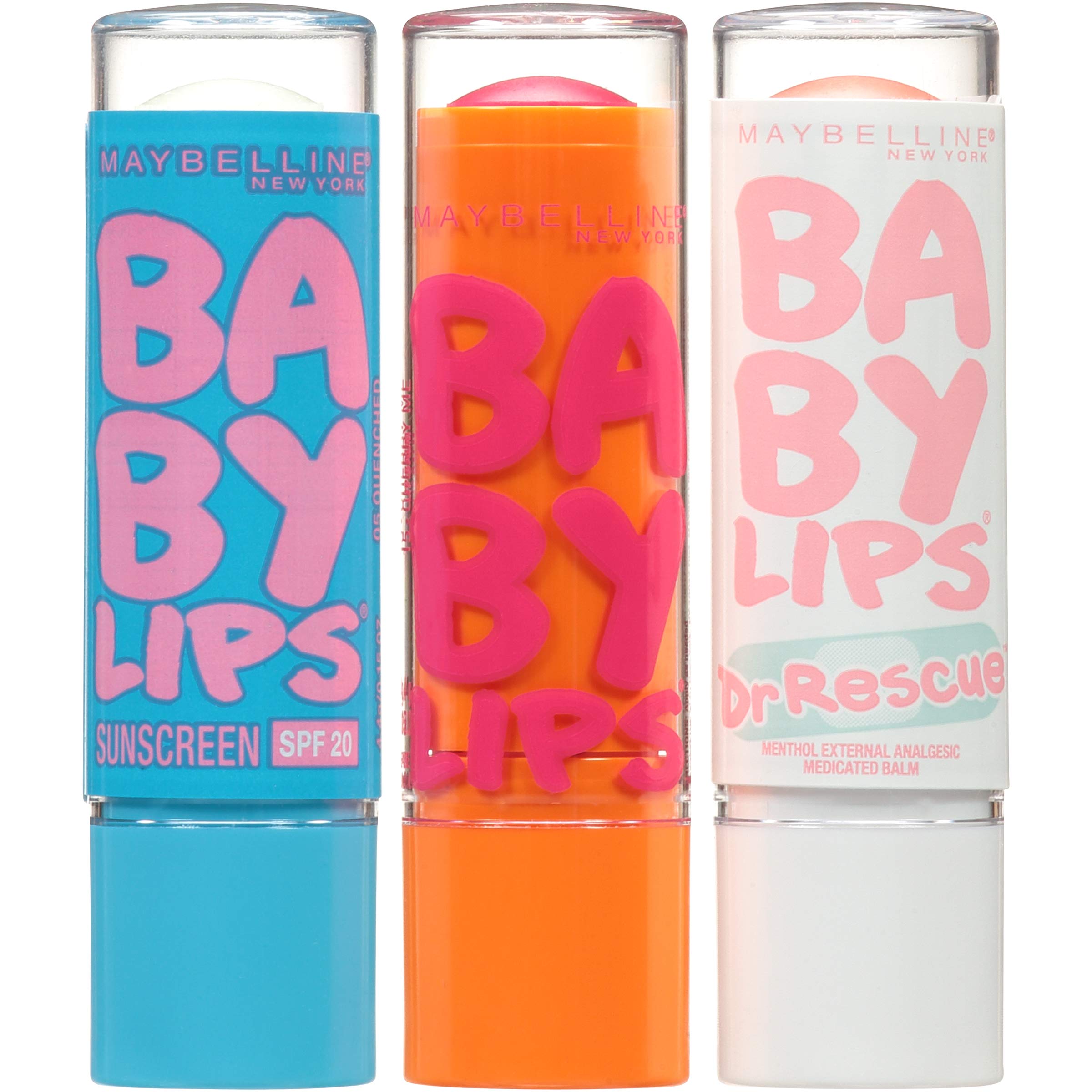 Bálsamo Dr Rescue de Maybelline, textura translúcida para labios protegidos.