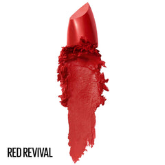 MAYBELLINE Color Sensational Lipcolor 645 Red Revival, aplicación suave para labios definidos.