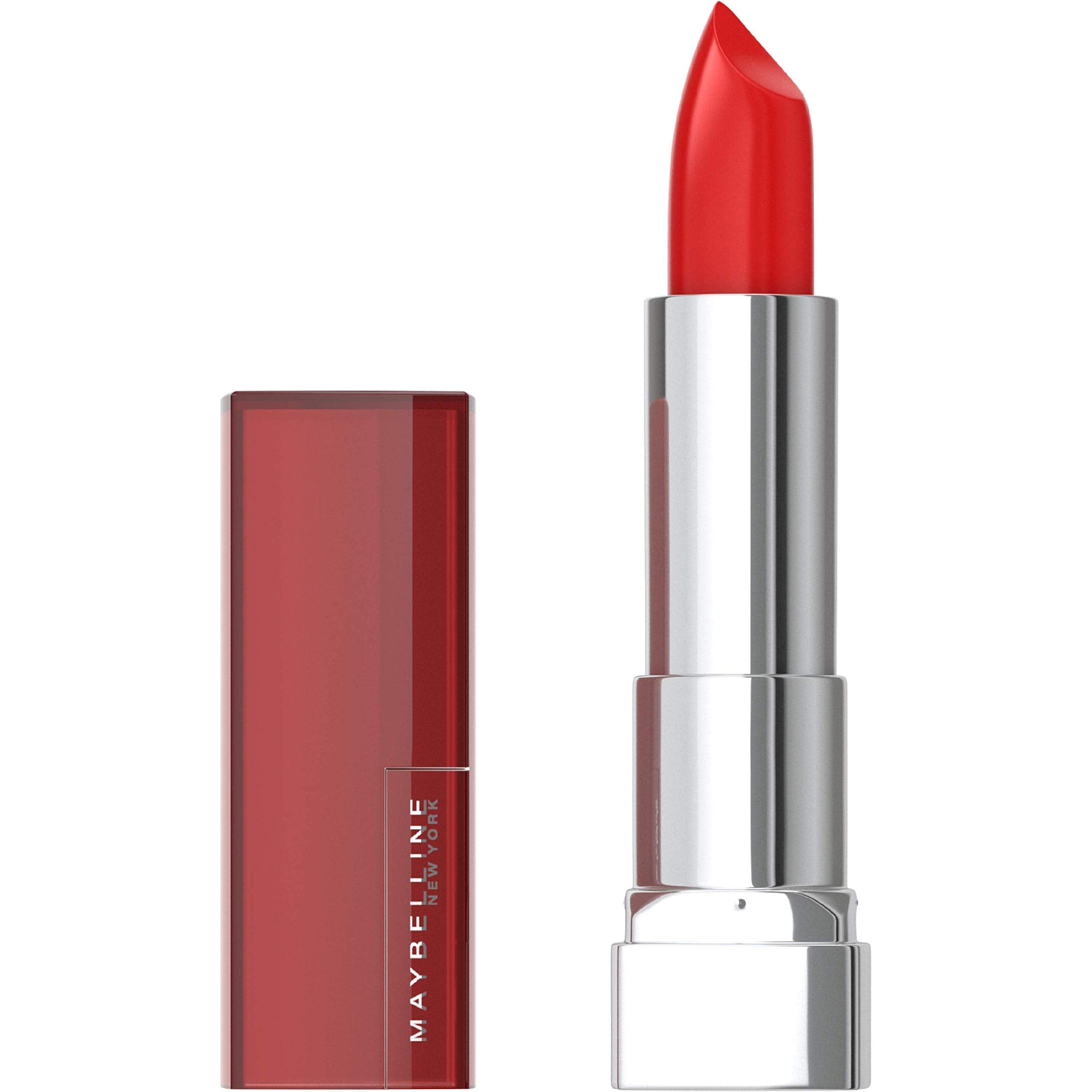 MAYBELLINE Color Sensational Lipcolor 645 Red Revival, empaque elegante para exhibición en estantería.