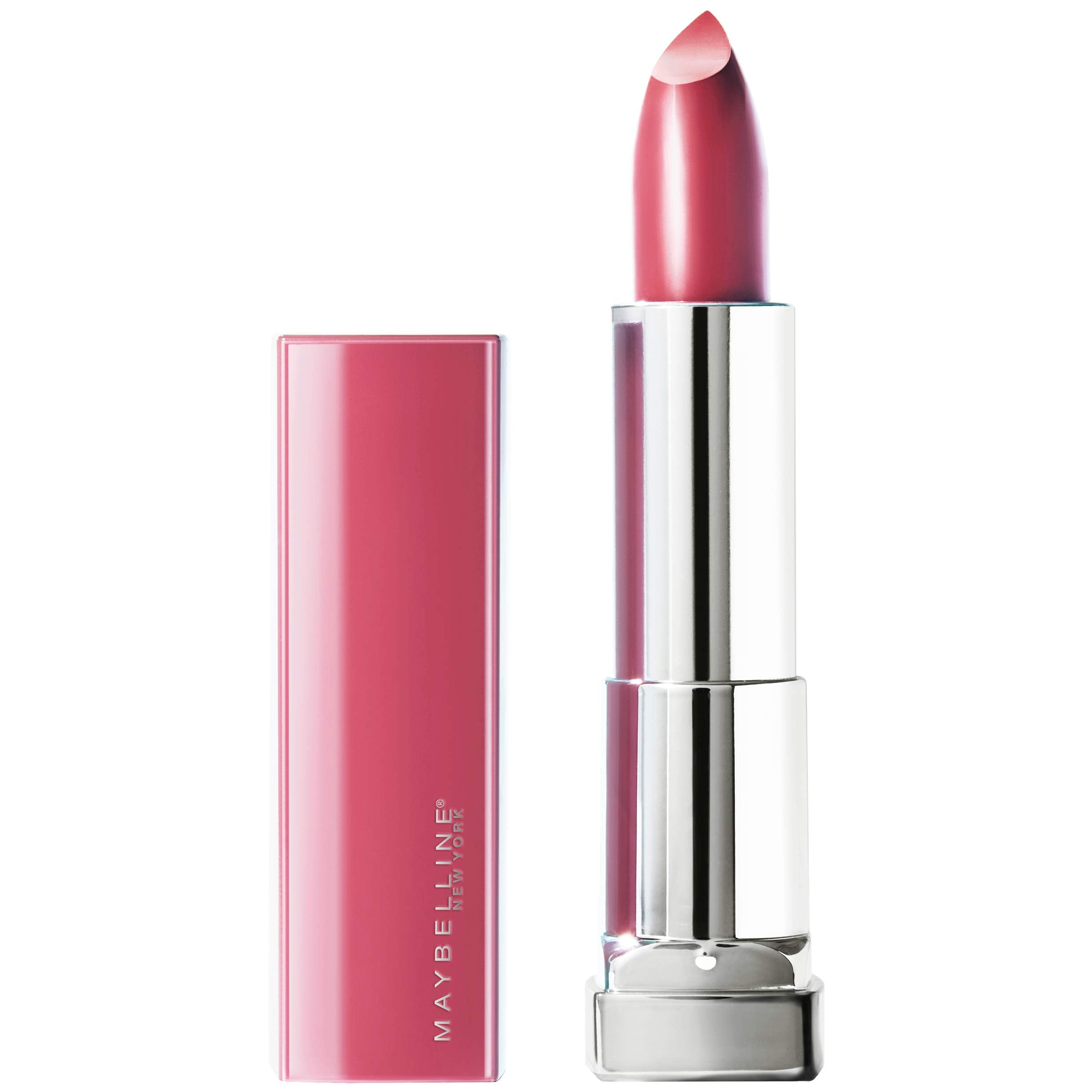 MAYBELLINE barra de labios universal rosado para mí, acabado satinado para una apariencia suave.