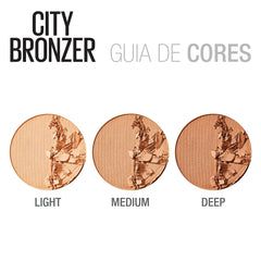 Maybelline Bronceador Ciudad Efecto mate para un look natural.