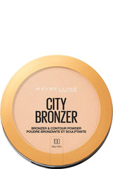 Maybelline Bronceador Ciudad en polvo compacto, acabado mate suave para uso diario.