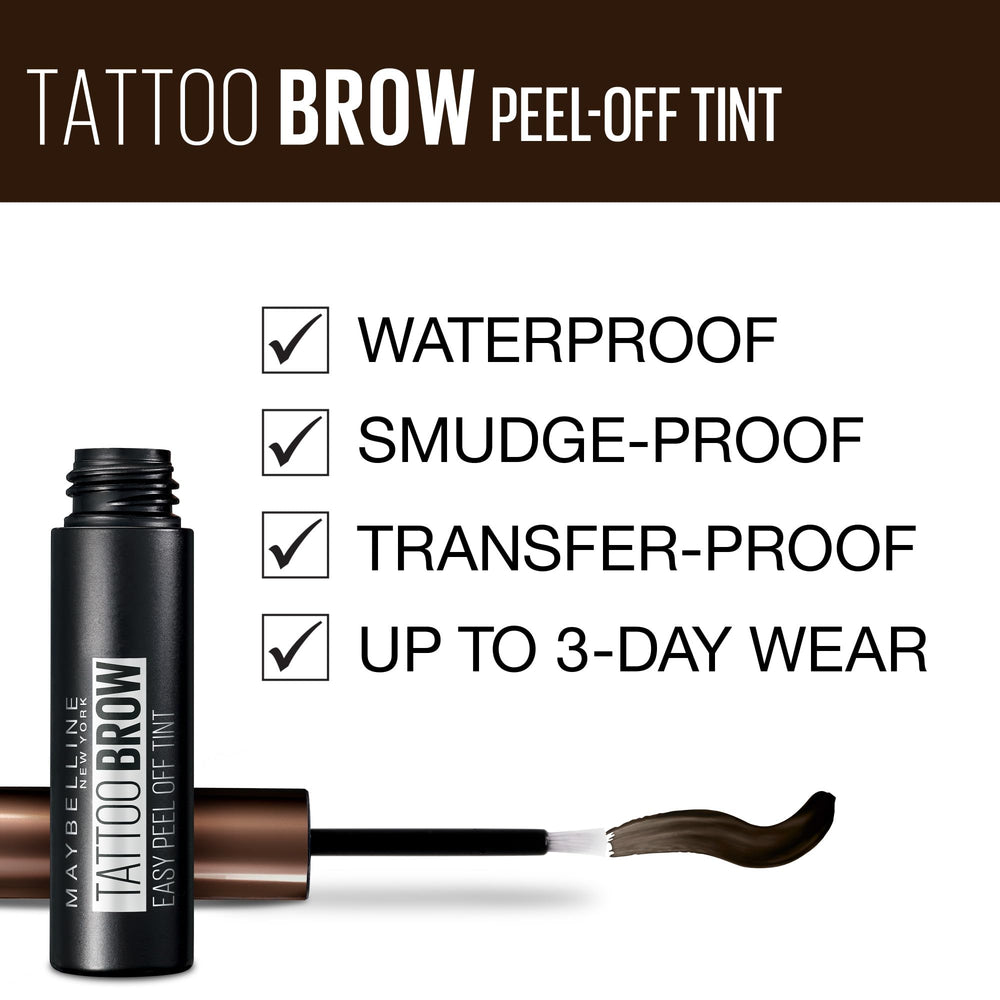 Maybelline Brow Tattoo ofrece definición de cejas para un aspecto natural.