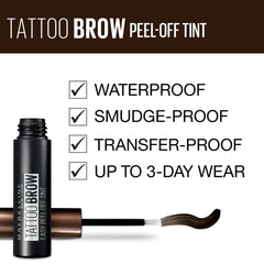 Maybelline Brow Tattoo ofrece definición de cejas para un aspecto natural.