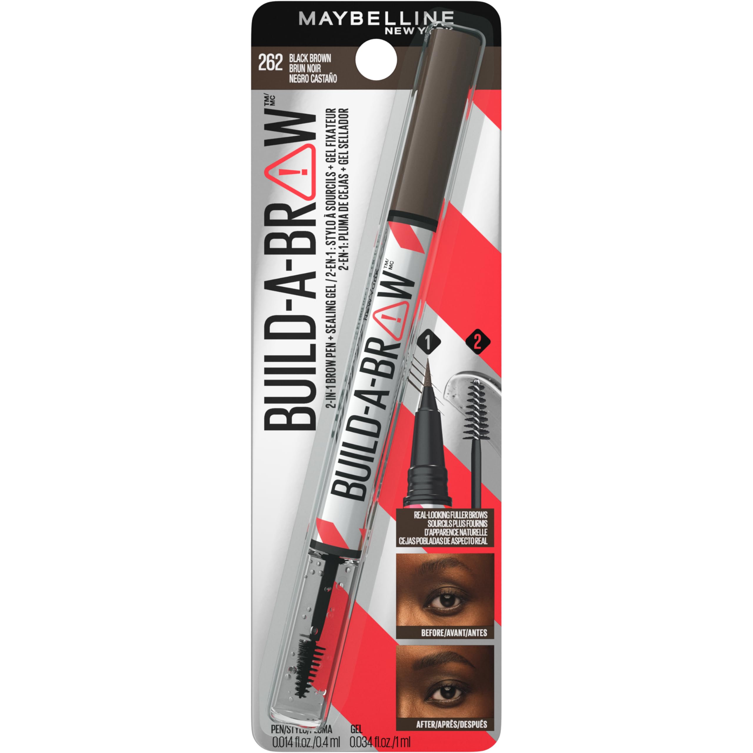 Maybelline Build-A-Brow gel locks brows with natural finish.