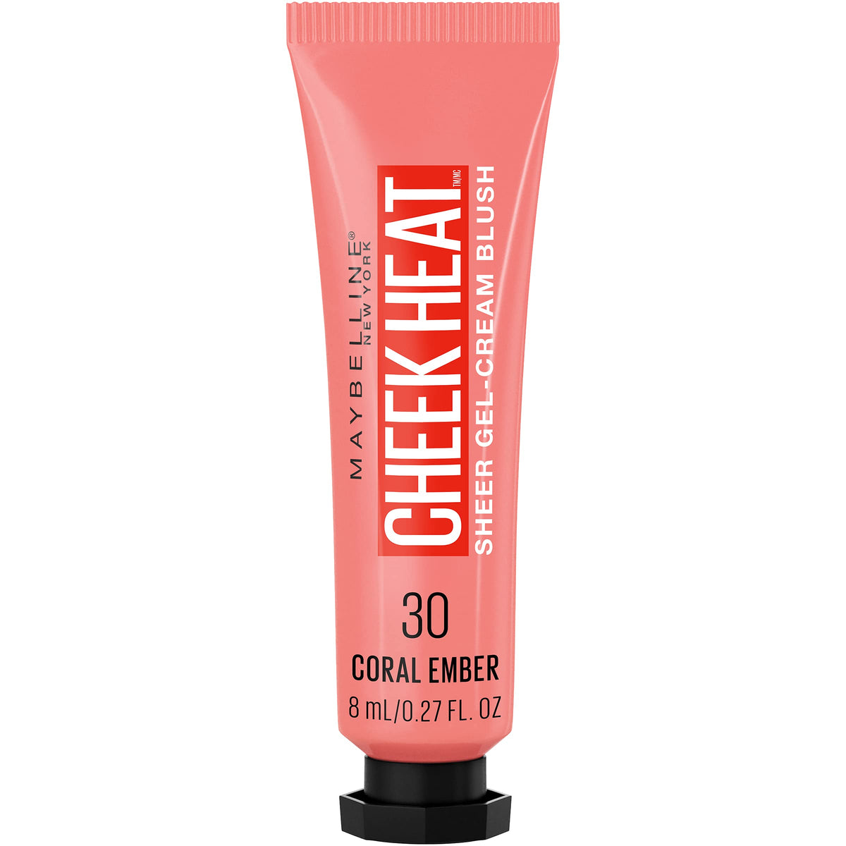 Maybelline Cheek Heat Gel-Cream Blush en tubo, color natural con acabado húmedo y ligero.