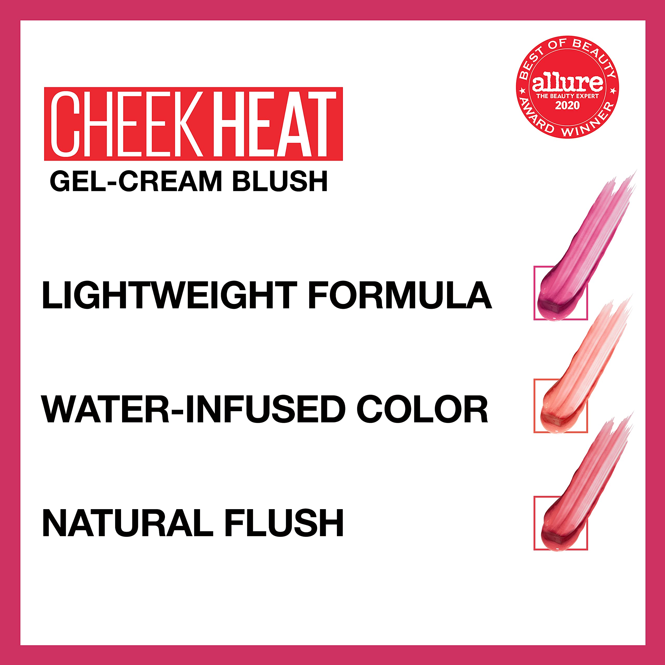 Maybelline Cheek Heat en tono coral ardiente para un toque de color versátil.