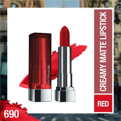 Maybelline Color Sensacional Labial Nude Mate, cobertura suave para diario.