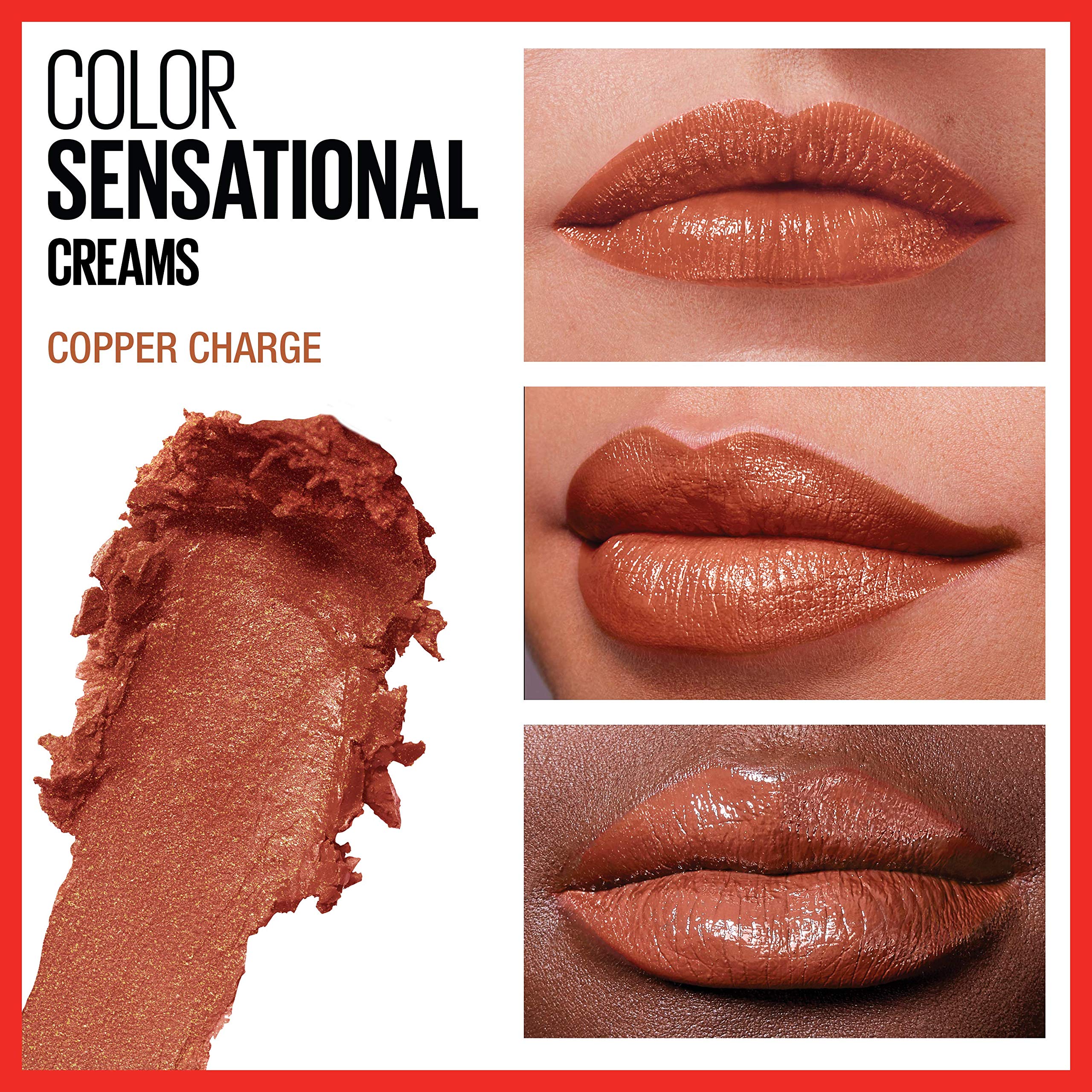 Maybelline Color Sensational Lipstick tono rosa para acabado cálido y femenino.