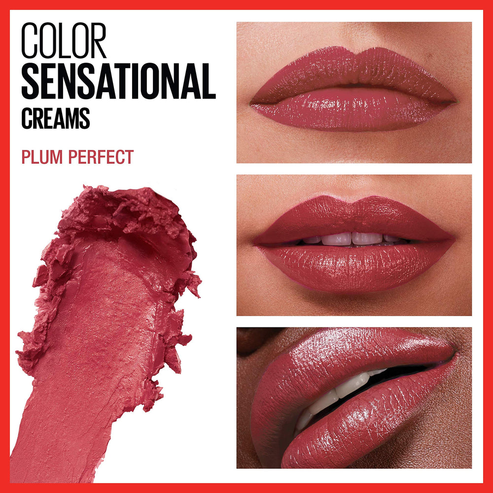 Maybelline Color Sensacional Plum Perfect, aplicación diaria con color duradero.
