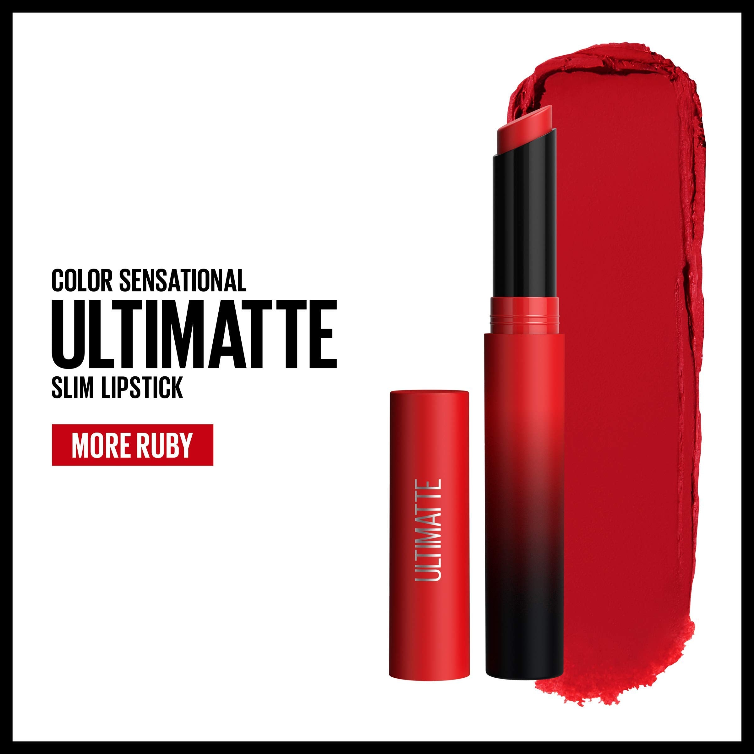 Maybelline Color Sensational Ultimatte barra labial slim para una aplicación precisa y suave.