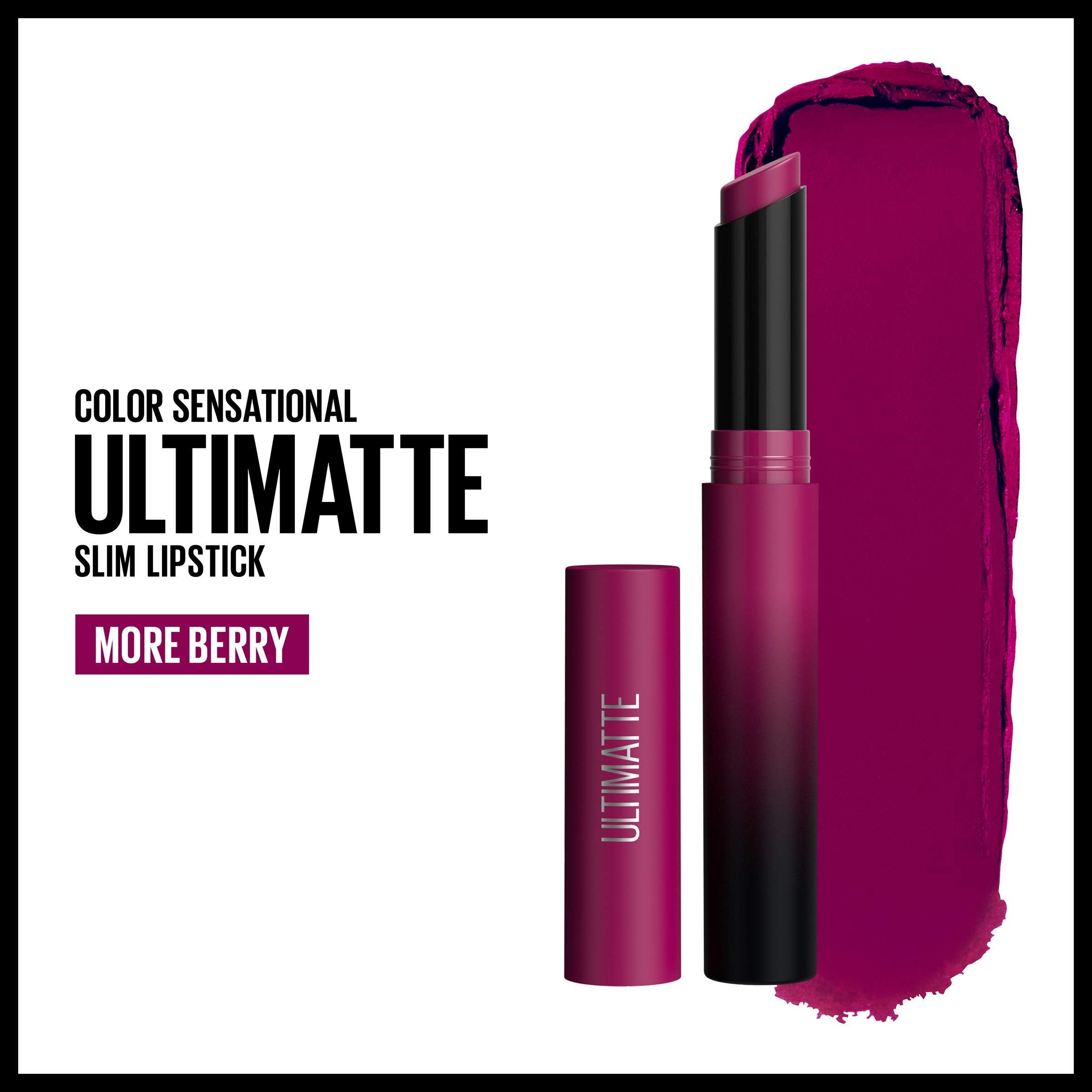 Maybelline Color Sensational Ultimatte labial malva oscuro, tono profundo para look nocturno.
