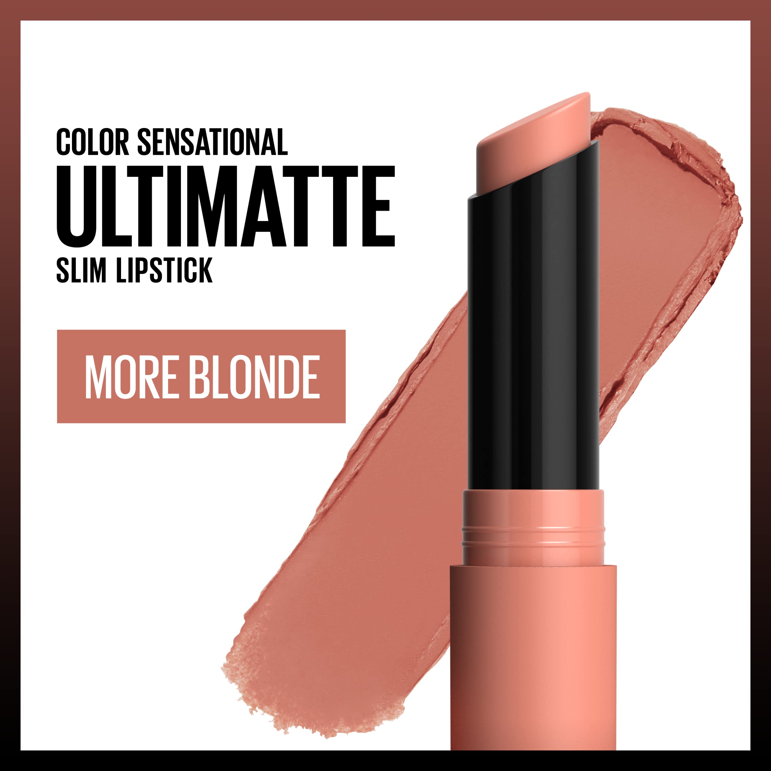 Maybelline Color Sensational Ultimatte tono café, pigmento intenso para labios con presencia duradera.