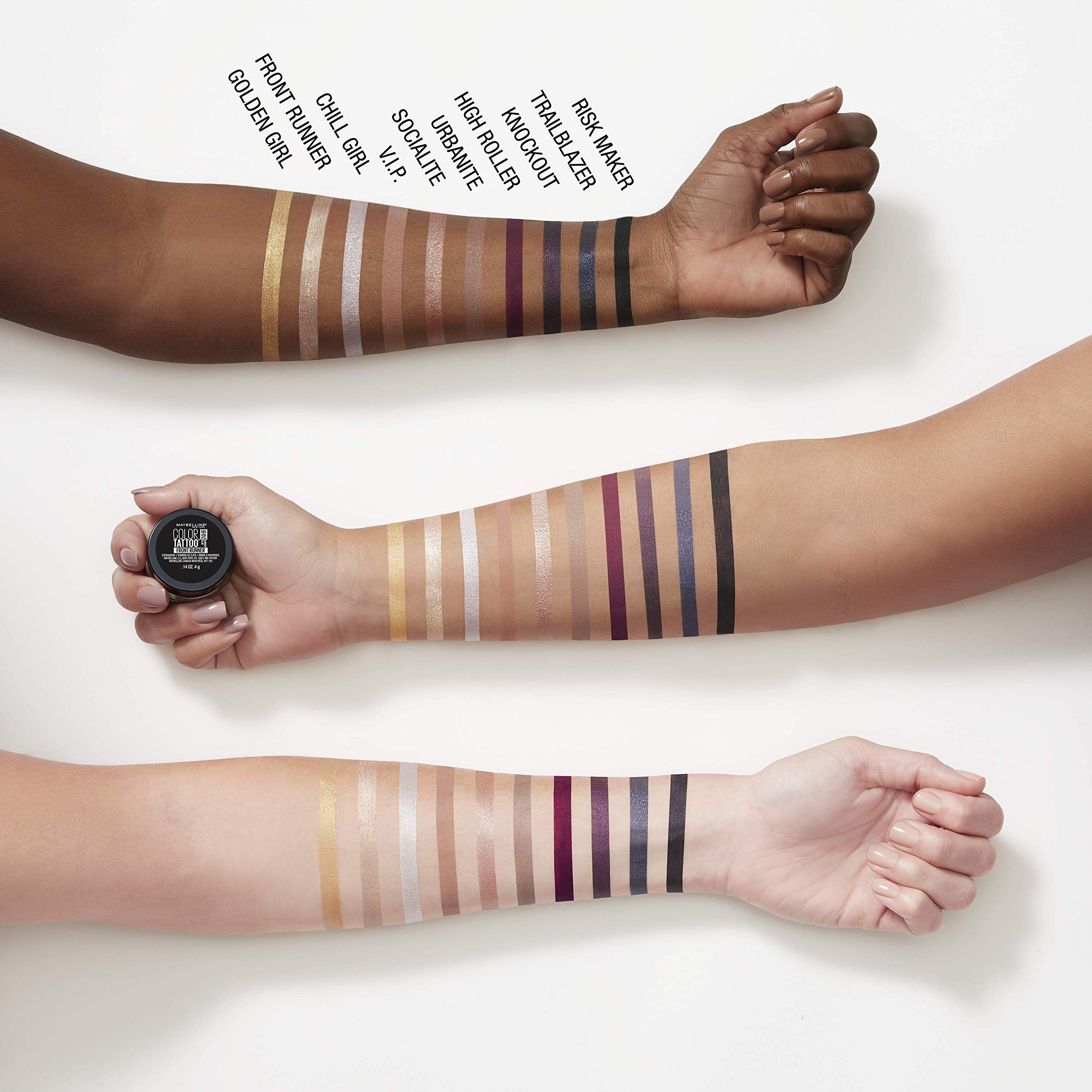 Maybelline Color Tattoo Front Runner daily look example for bold lid color.