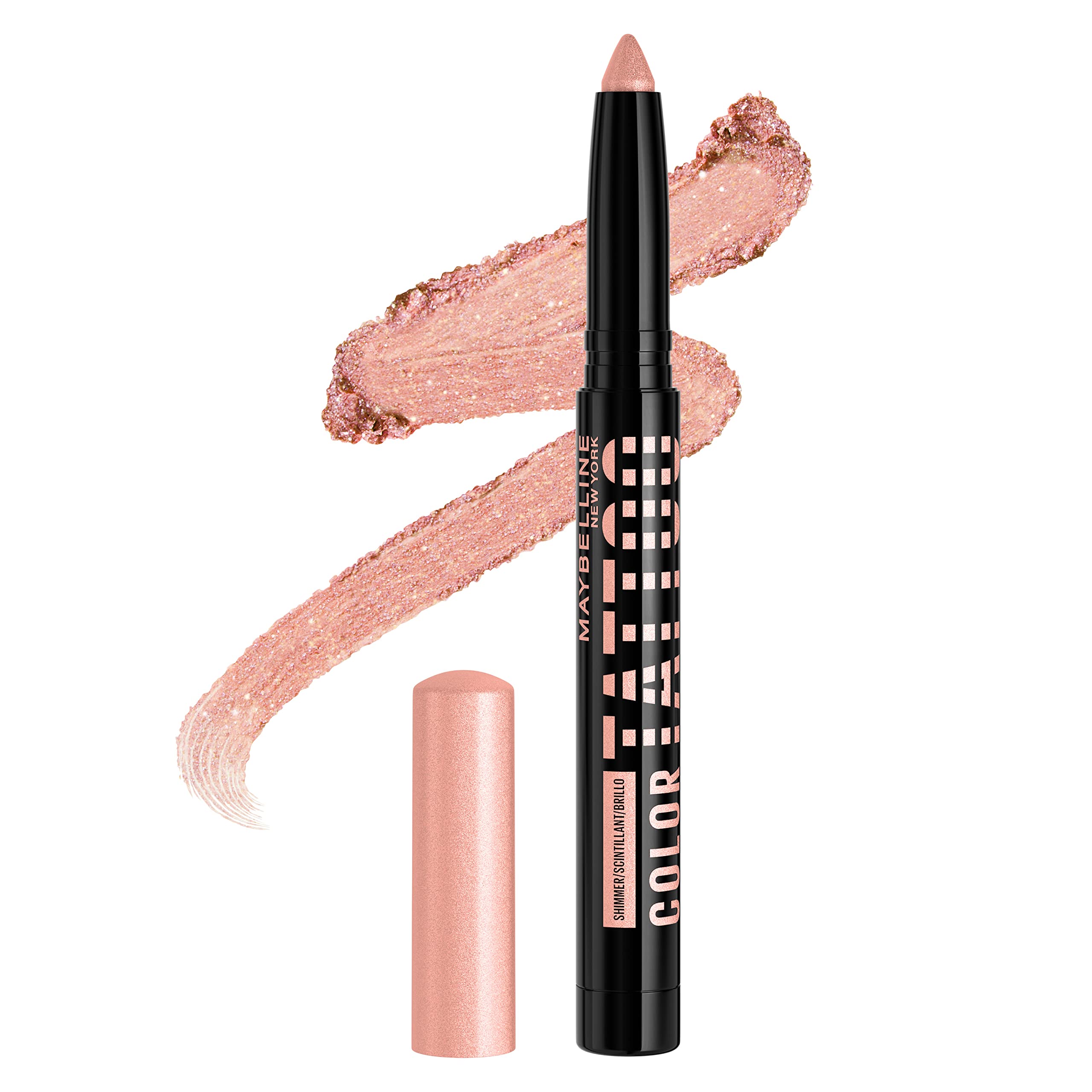 MAYBELLINE Color Tattoo Stix Brillo Rosa Dorado, aplicación rápida y color duradero para el ojo