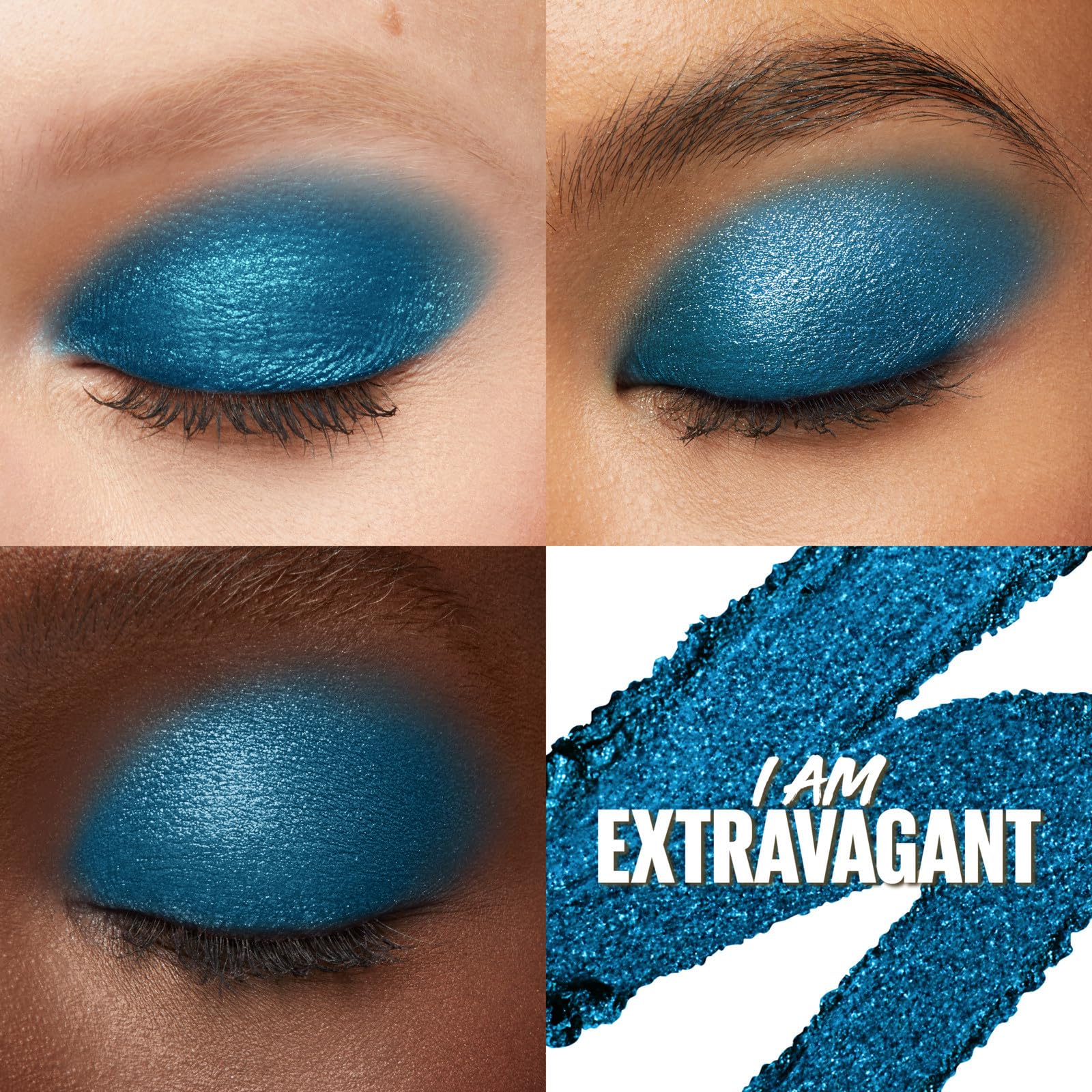 Maybelline Color Tattoo Stix Extravagante azul brillo delineado definido.