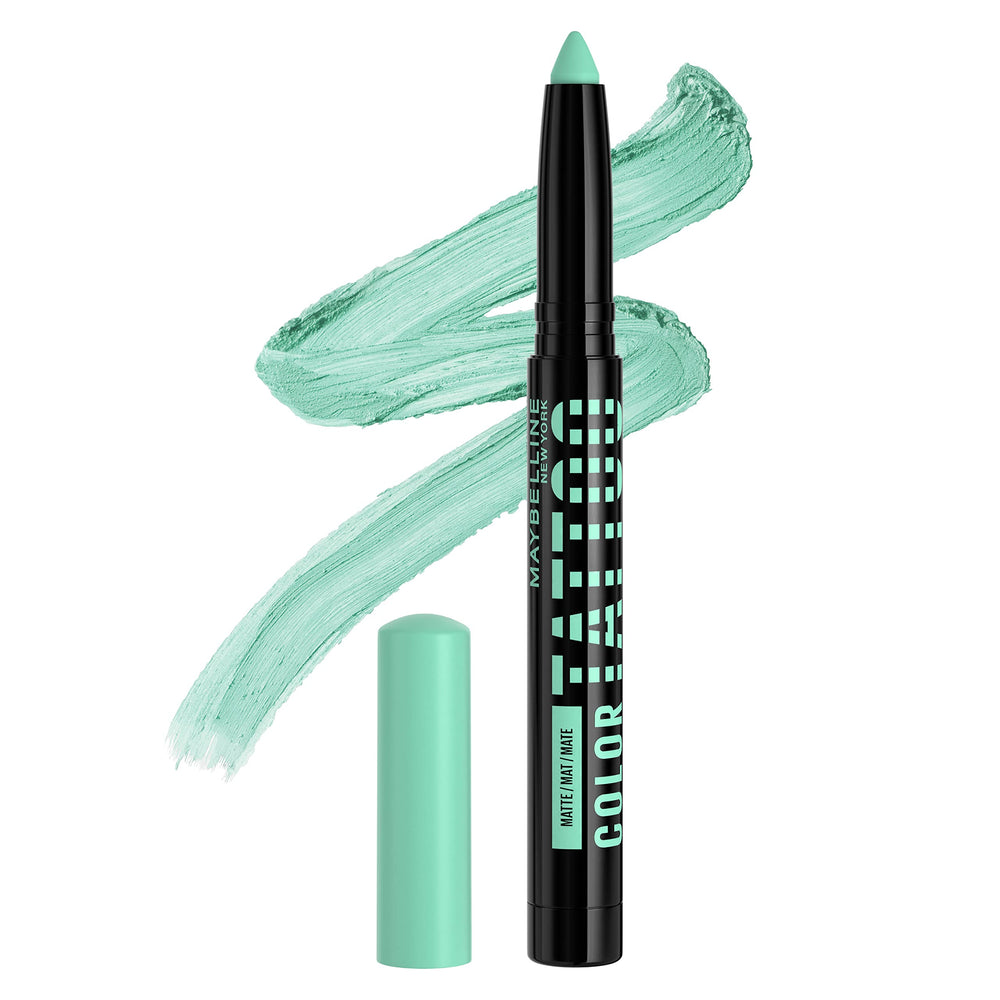 MAYBELLINE Color Tattoo Stix tono azul verdoso mate para ojos, color duradero