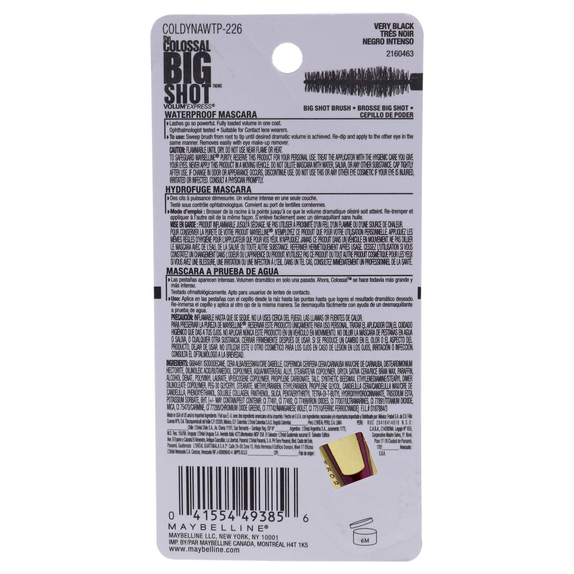 Resistencia a la humedad de Maybelline Colossal Big Shot sin correrse