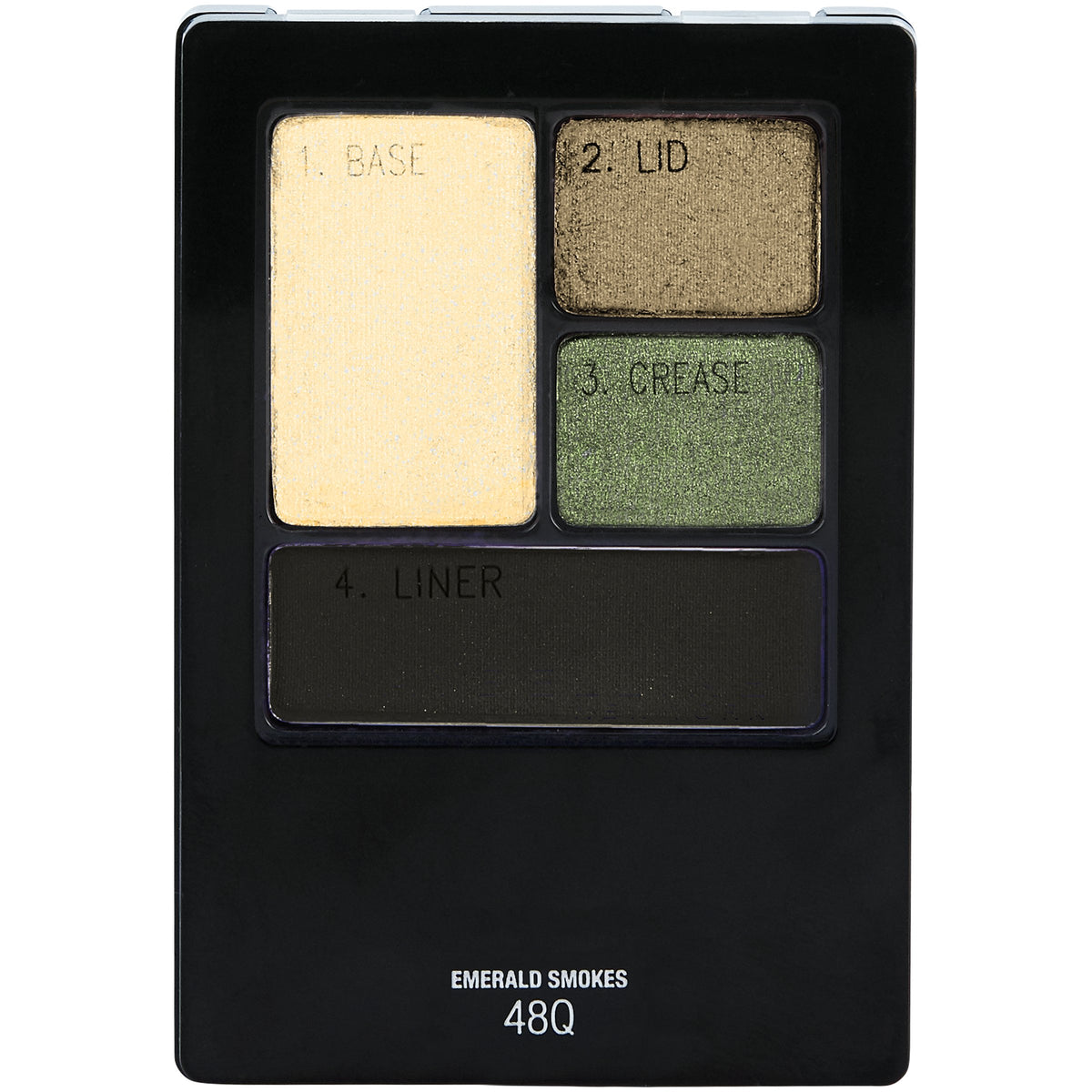 Maybelline cuadros de sombras, humos esmeralda, acabado sedoso para uso diario.