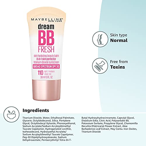 Maybelline Dream Fresh BB crema, acabado natural que equilibra el tono de piel.
