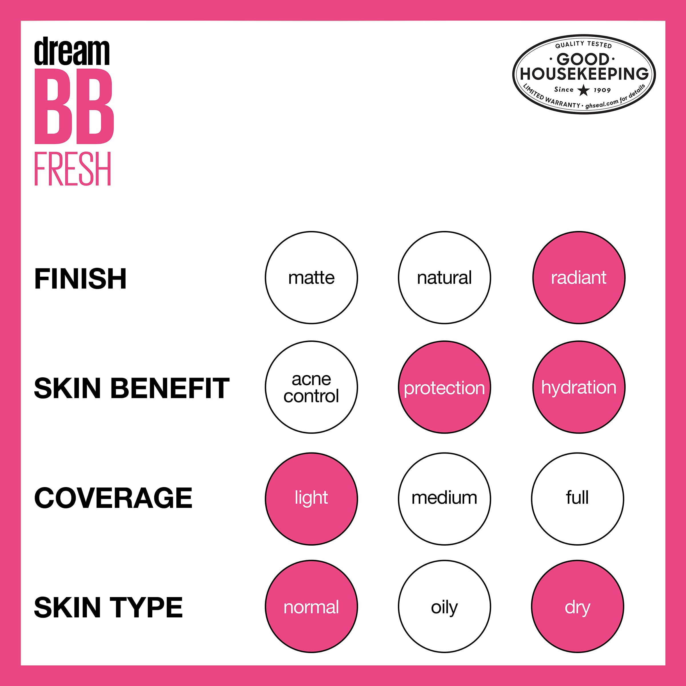 Maybelline Dream Fresh BB crema, base ligera que sirve de lienzo para maquillaje.